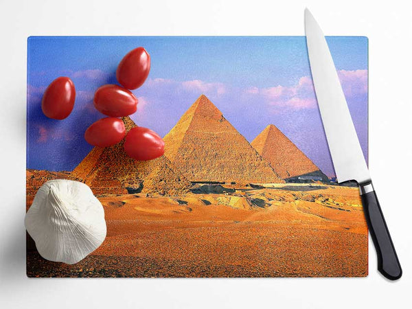 Pyramids Of Giza Egypt Glass Chopping Board