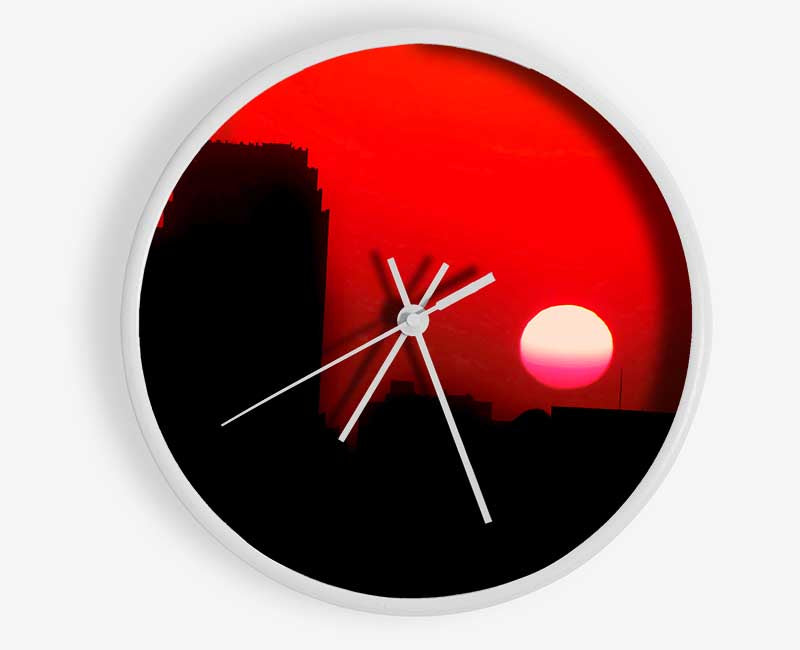 Red City Sundown Clock - Wallart-Direct UK