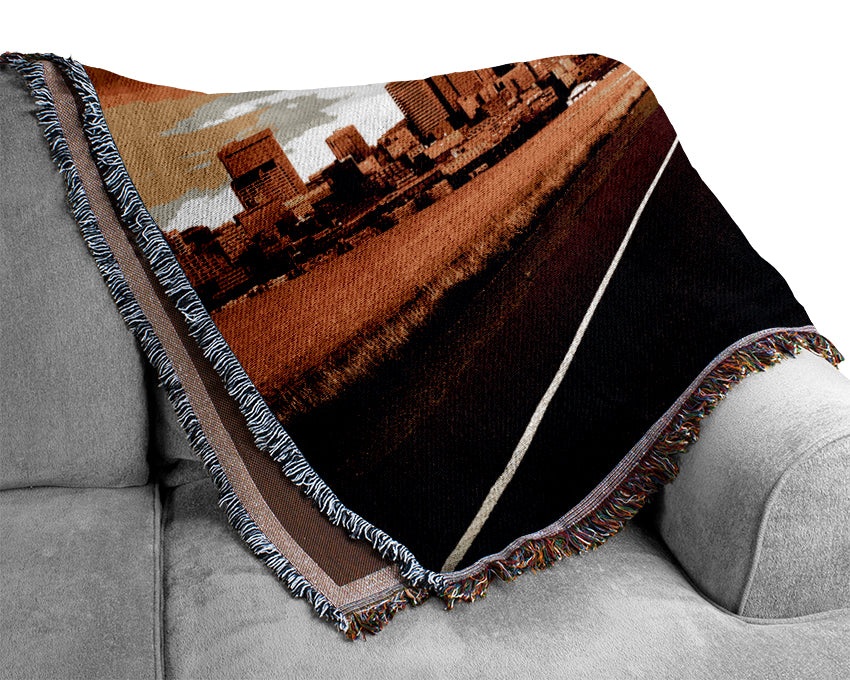 Road To The Golden City Woven Blanket