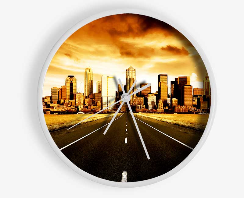 Road To The Golden City Clock - Wallart-Direct UK