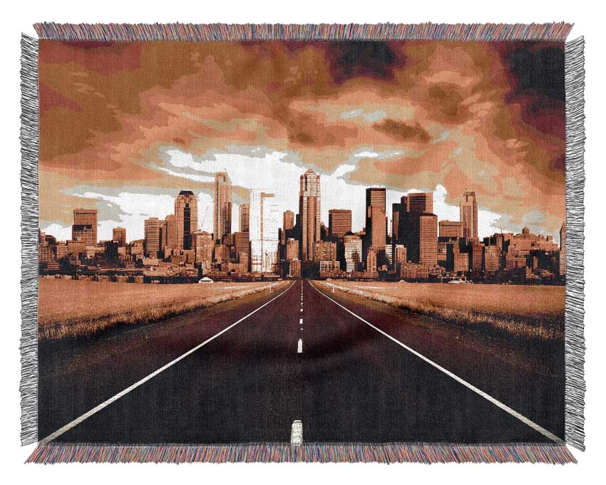 Road To The Golden City Woven Blanket