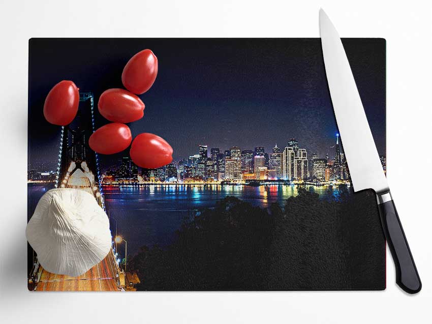 San Francisco At Night Glass Chopping Board