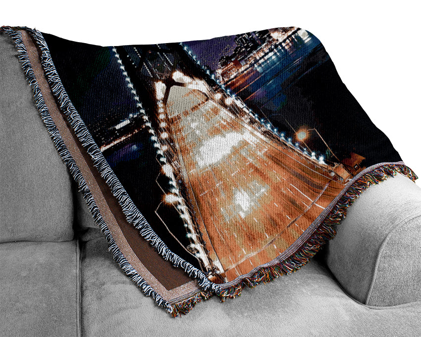 San Francisco At Night Woven Blanket