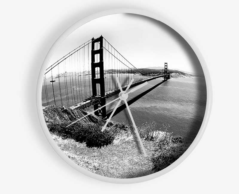 San Francisco Bridge B n W Across The Waters Clock - Wallart-Direct UK