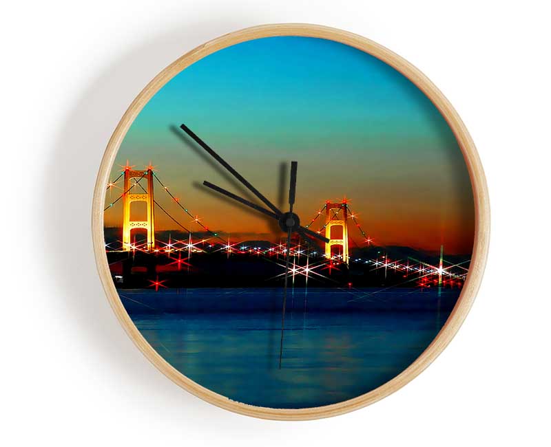 San Francisco Bridge Lights Clock - Wallart-Direct UK