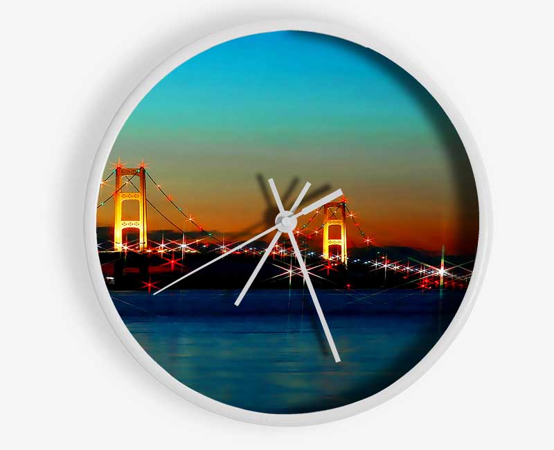 San Francisco Bridge Lights Clock - Wallart-Direct UK