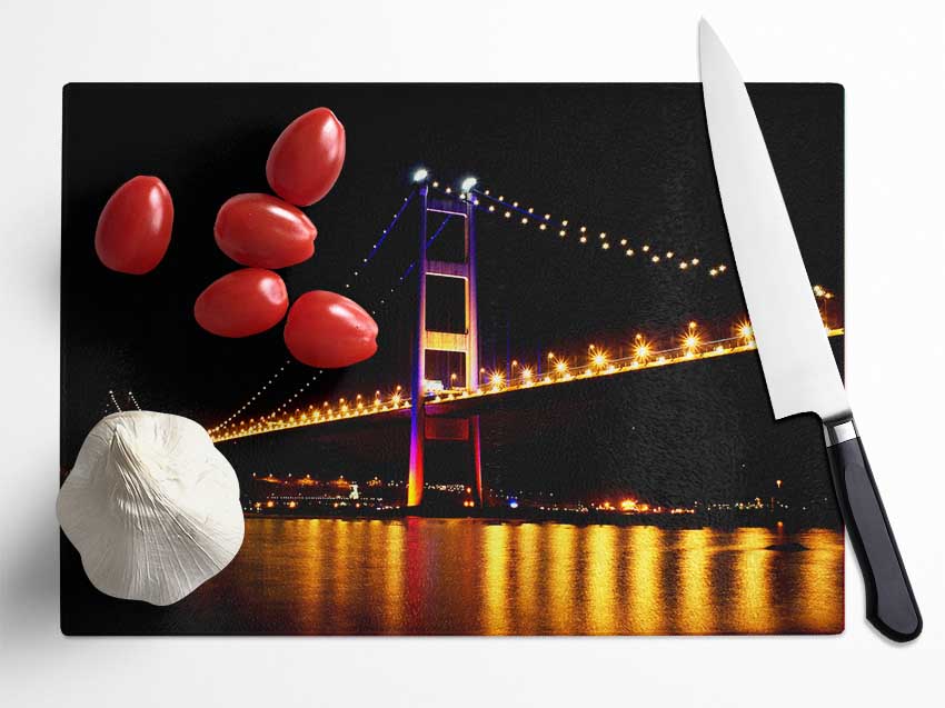 San Francisco Bridge Reflections Glass Chopping Board