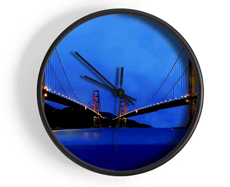 San Francisco Bridge Twins Blue Hue Clock - Wallart-Direct UK