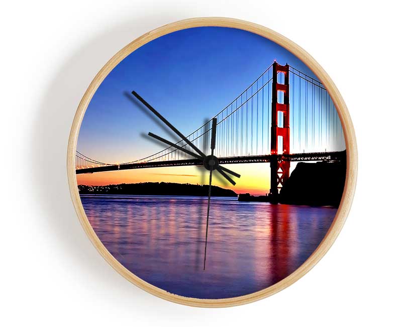 San Francisco Golden Gate Bridge Sunrise Clock - Wallart-Direct UK