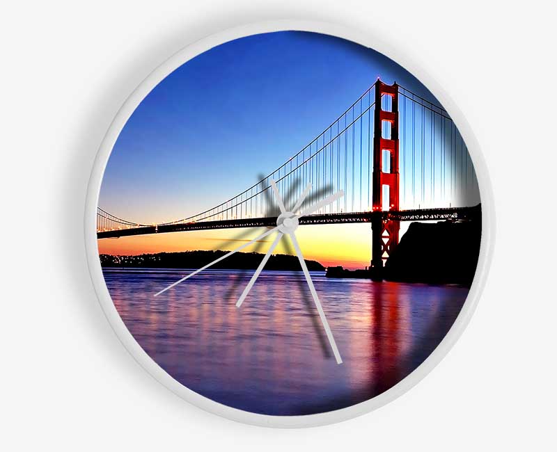 San Francisco Golden Gate Bridge Sunrise Clock - Wallart-Direct UK