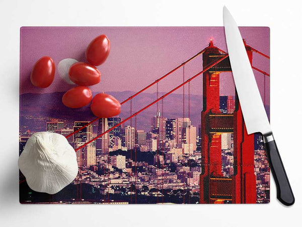 San Francisco Moonlit View Glass Chopping Board