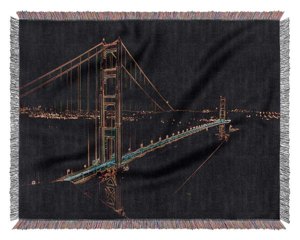 San francisco Bridge Psychedelic Woven Blanket