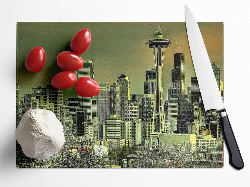 Seattle Tower Glass Chopping Board