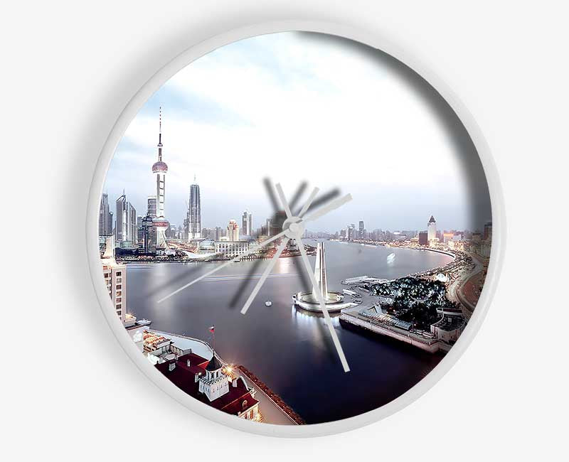 Shanghai Skyline Clock - Wallart-Direct UK