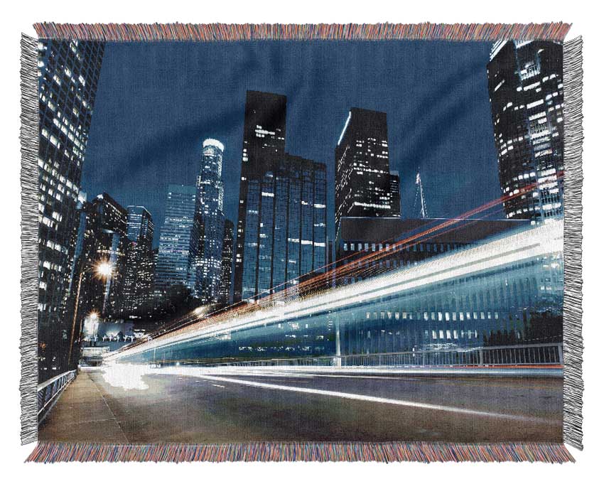 Speedway Through The City Woven Blanket