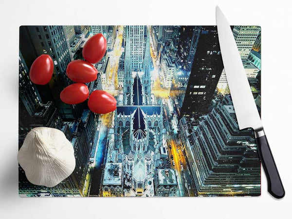 St Patricks Cathedral New York Glass Chopping Board