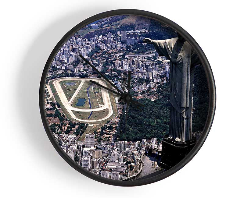 Statue Of Christ The Redeemer Rio De Janeiro Brazil Clock - Wallart-Direct UK