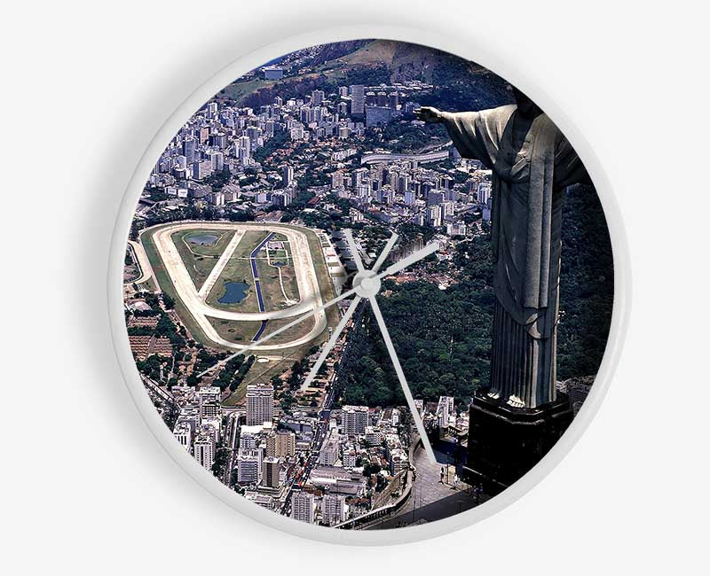 Statue Of Christ The Redeemer Rio De Janeiro Brazil Clock - Wallart-Direct UK