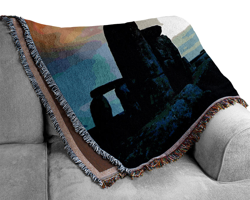 Stonehenge At First Morning Light Woven Blanket