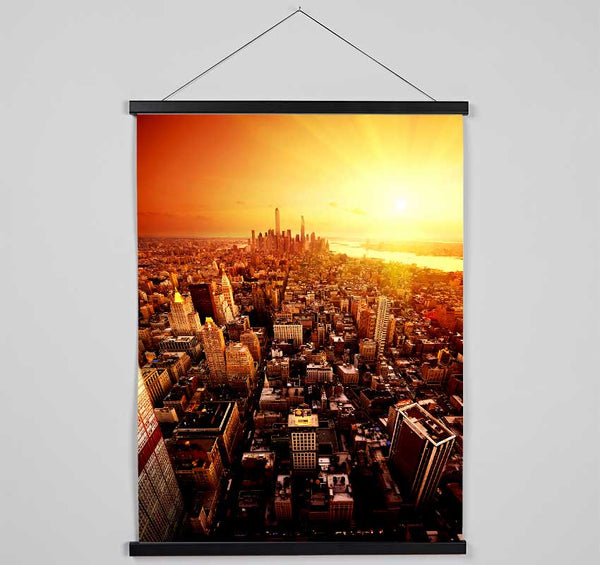 Sunburst Over New York City Hanging Poster - Wallart-Direct UK