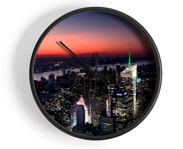 Sunset Over New Jersey Clock - Wallart-Direct UK