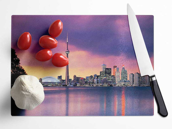 Surreal City Waters Glass Chopping Board