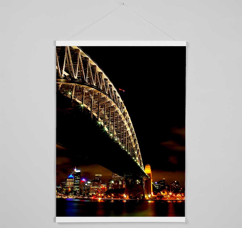 Sydney Harbour Bridge Brown Nights Hanging Poster - Wallart-Direct UK