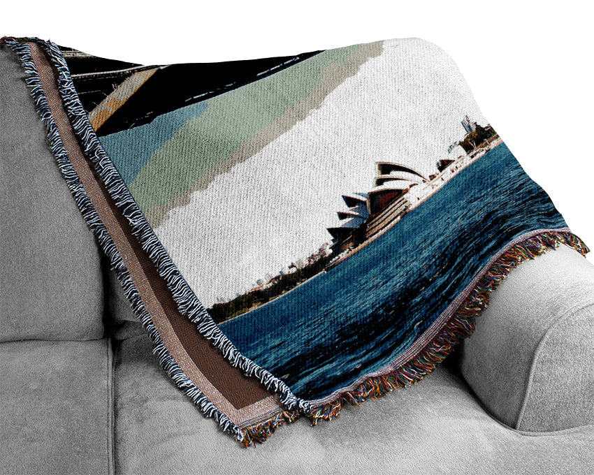 Sydney Harbour Bridge Day Time Woven Blanket