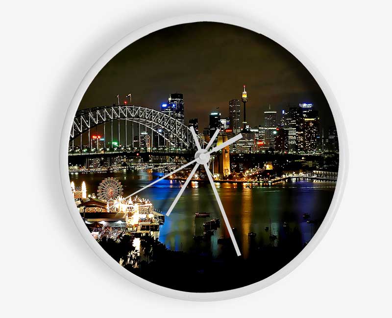 Sydney Harbour Bridge Evening Glow Clock - Wallart-Direct UK