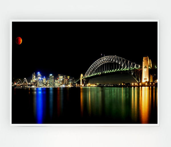 Sydney Harbour Bridge Opera House Print Poster Wall Art