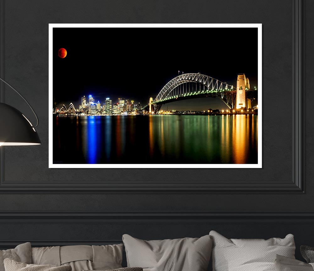 Sydney Harbour Bridge Opera House Print Poster Wall Art