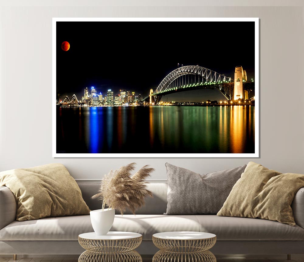 Sydney Harbour Bridge Opera House Print Poster Wall Art