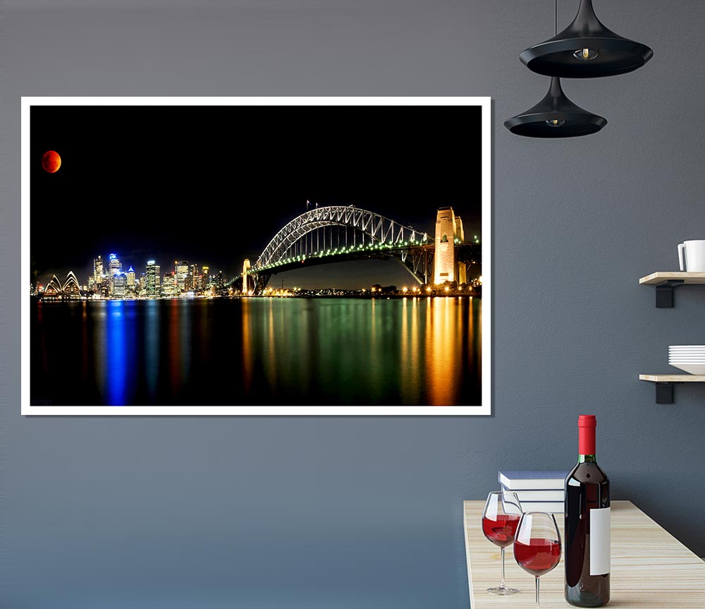 Sydney Harbour Bridge Opera House Print Poster Wall Art