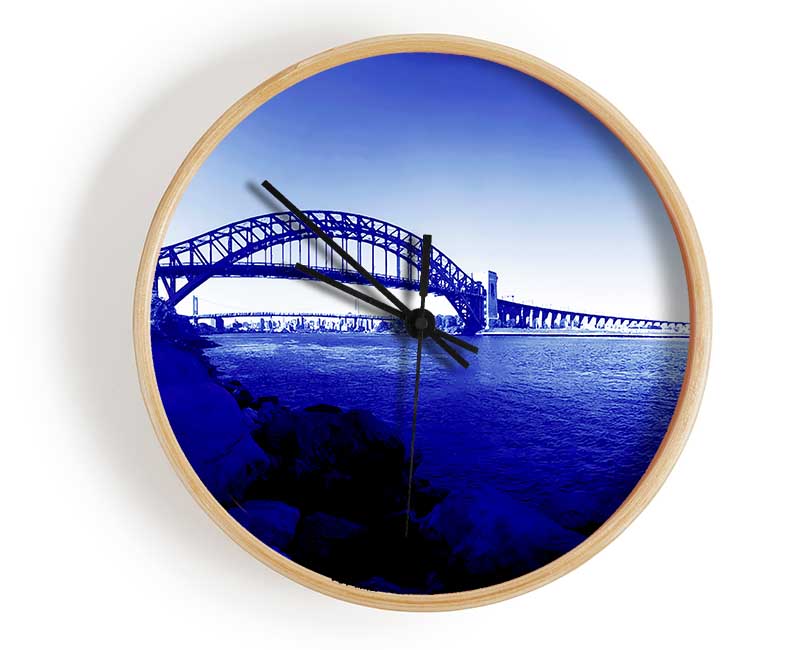 Sydney Harbour Bridge Stunning Blues Clock - Wallart-Direct UK