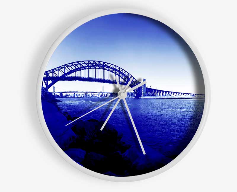 Sydney Harbour Bridge Stunning Blues Clock - Wallart-Direct UK