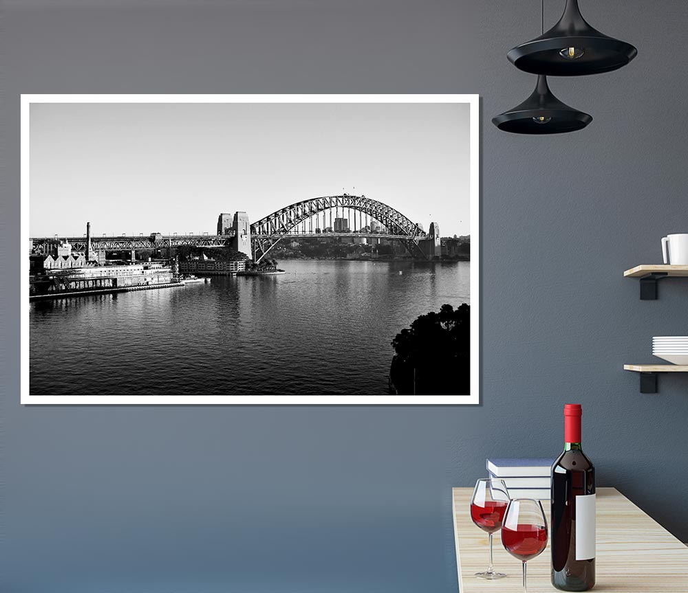 Sydney Harbour Retro Print Poster Wall Art