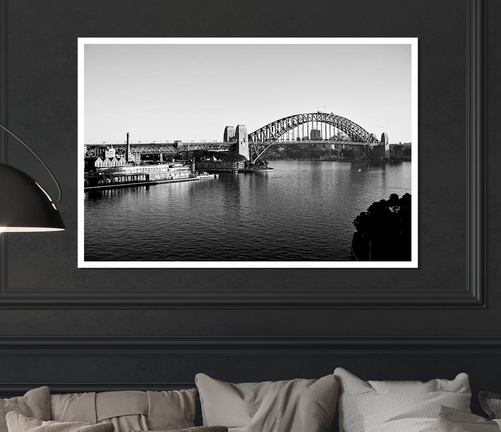 Sydney Harbour Retro Print Poster Wall Art