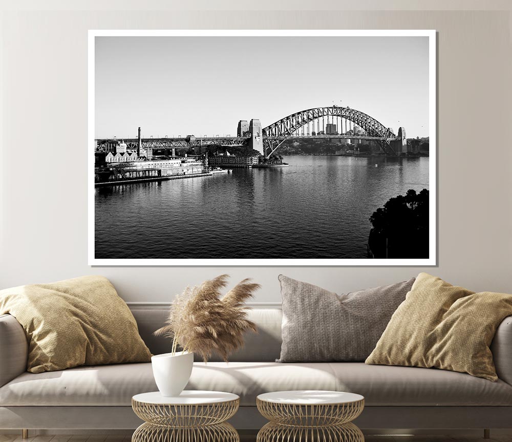 Sydney Harbour Retro Print Poster Wall Art