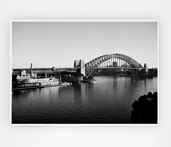 Sydney Harbour Retro Print Poster Wall Art