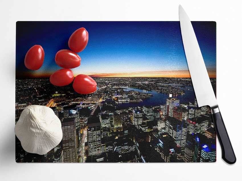 Sydney Night Lights Glass Chopping Board