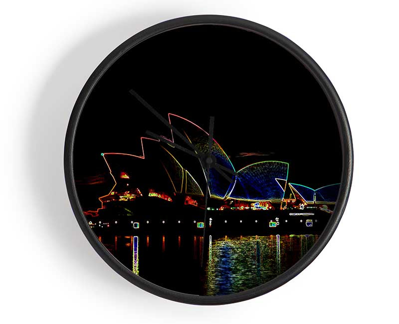 Sydney Opera House Psychedelic Clock - Wallart-Direct UK