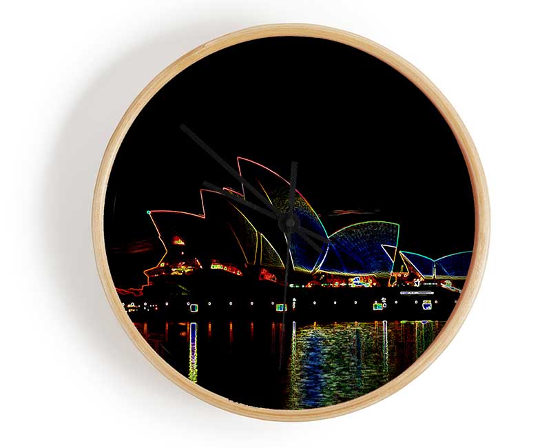 Sydney Opera House Psychedelic Clock - Wallart-Direct UK