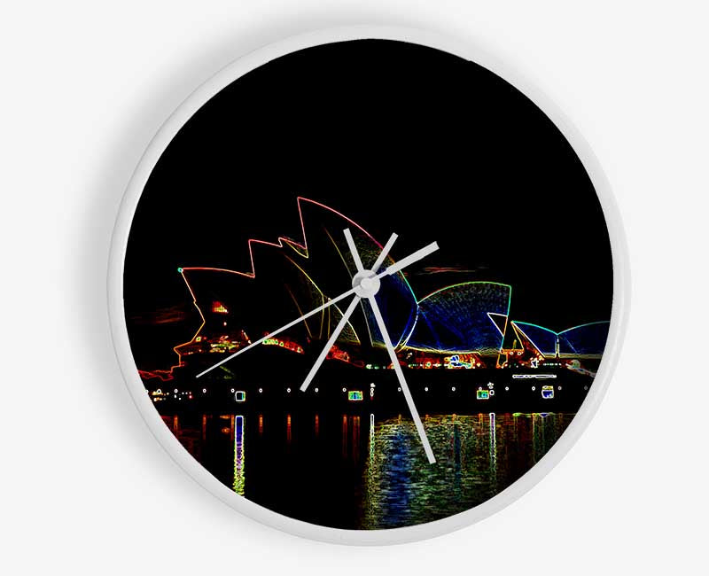 Sydney Opera House Psychedelic Clock - Wallart-Direct UK