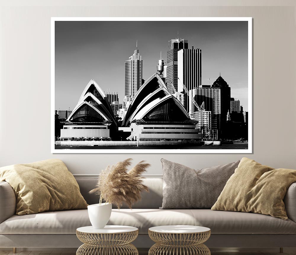 Sydney Opera House B N W Print Poster Wall Art