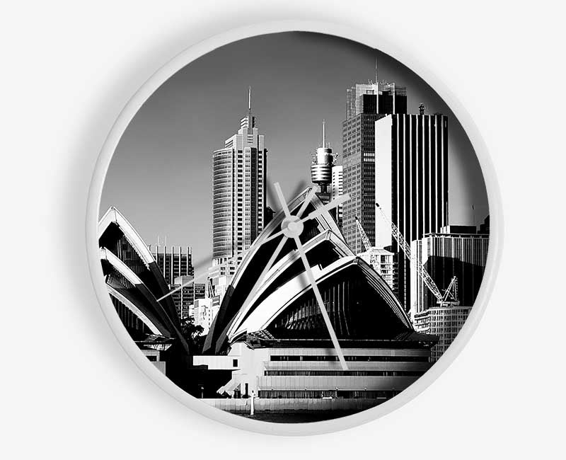 Sydney Opera House B n W Clock - Wallart-Direct UK