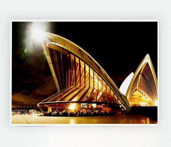 Sydney Opera House Golden Glow Print Poster Wall Art