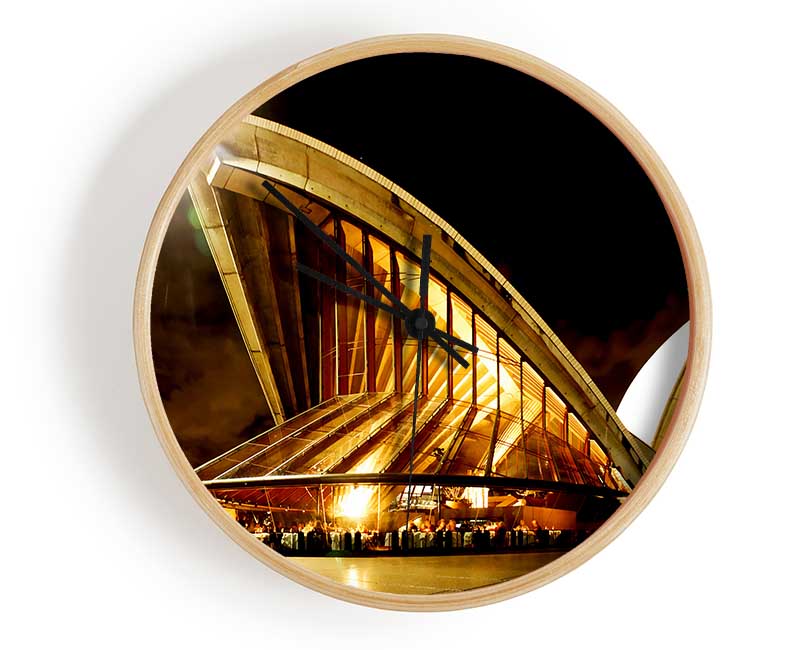 Sydney Opera House Golden Glow Clock - Wallart-Direct UK