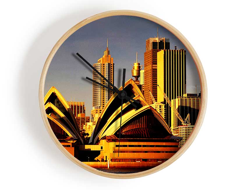 Sydney Opera House Golden Sunlight Clock - Wallart-Direct UK