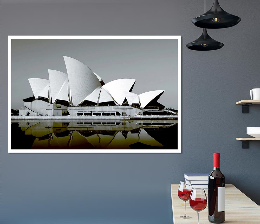 Sydney Opera House Green Harbour Print Poster Wall Art