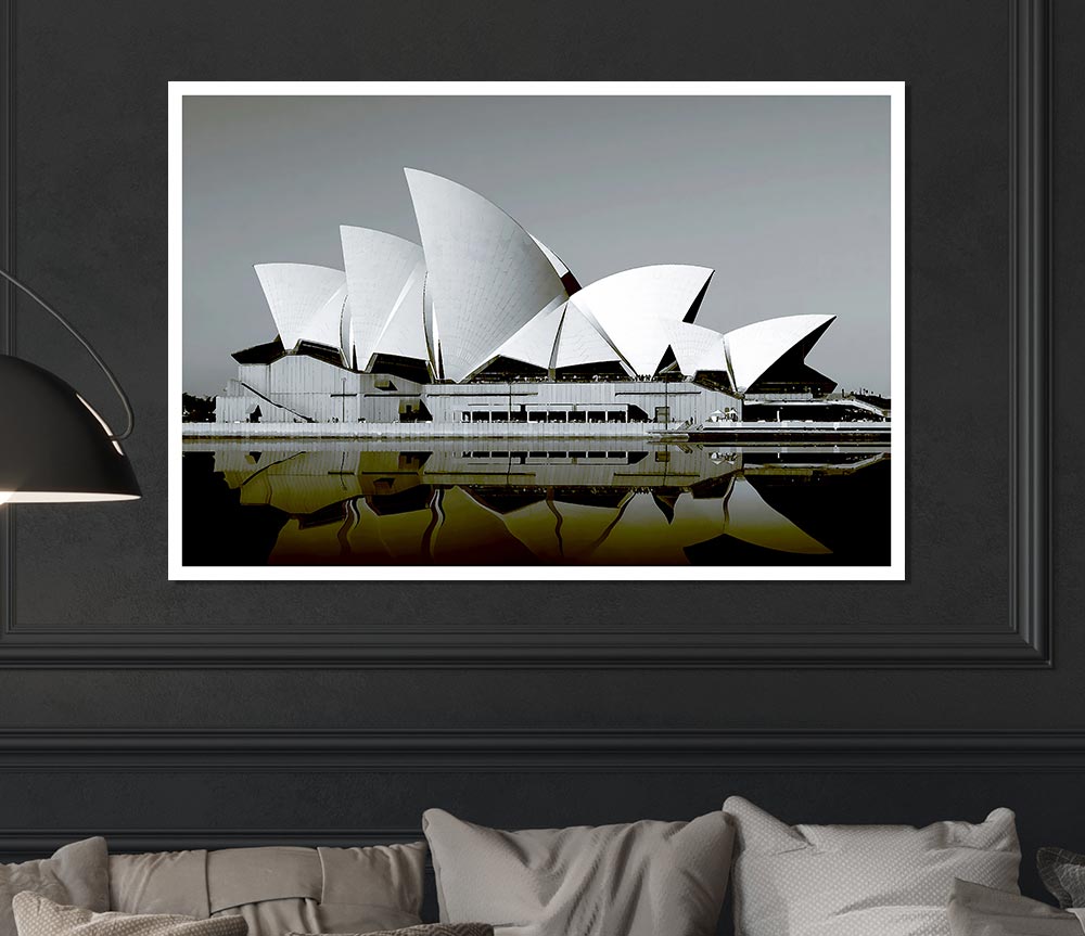 Sydney Opera House Green Harbour Print Poster Wall Art